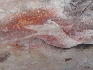 Indigenous rock painting in Kakadu. A little warning about crocodiles, perhaps?