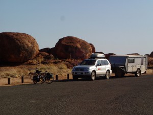 The support convoy at the Devil's Marbles