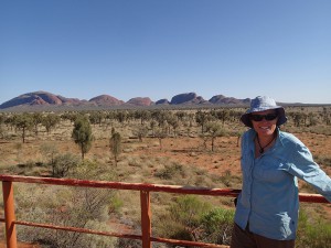 Posing for the requisite tourist photo in front of Kata Tjuta, Uluru's oft ignored sister formation